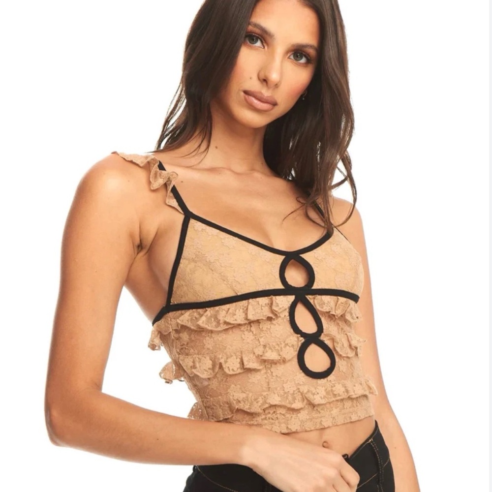 I.AM.GIA. Serenity Women's Lace Cutout Crop Tank Top Size S Y2k, Romantic